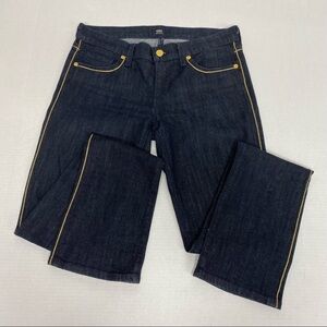 Citizens of Humanity by Jerome Dahan Gold Metallic Dark Wash Skinny Jeans Sz 28